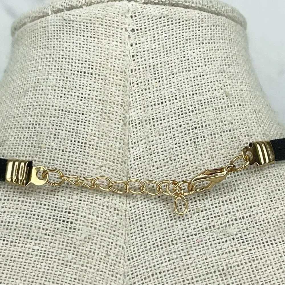 Arrow Triangle Pendant on Black Double Cord Necklace